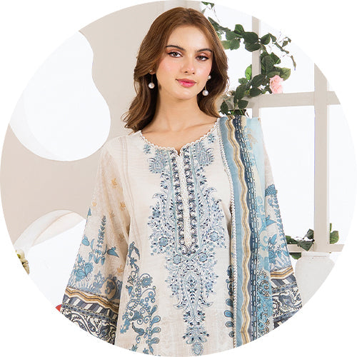 3-PC EMBROIDERED/PRINTS