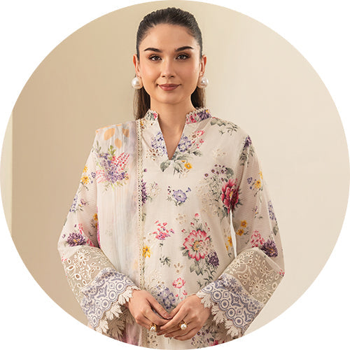 Solace Chikankari Dobby Lawn