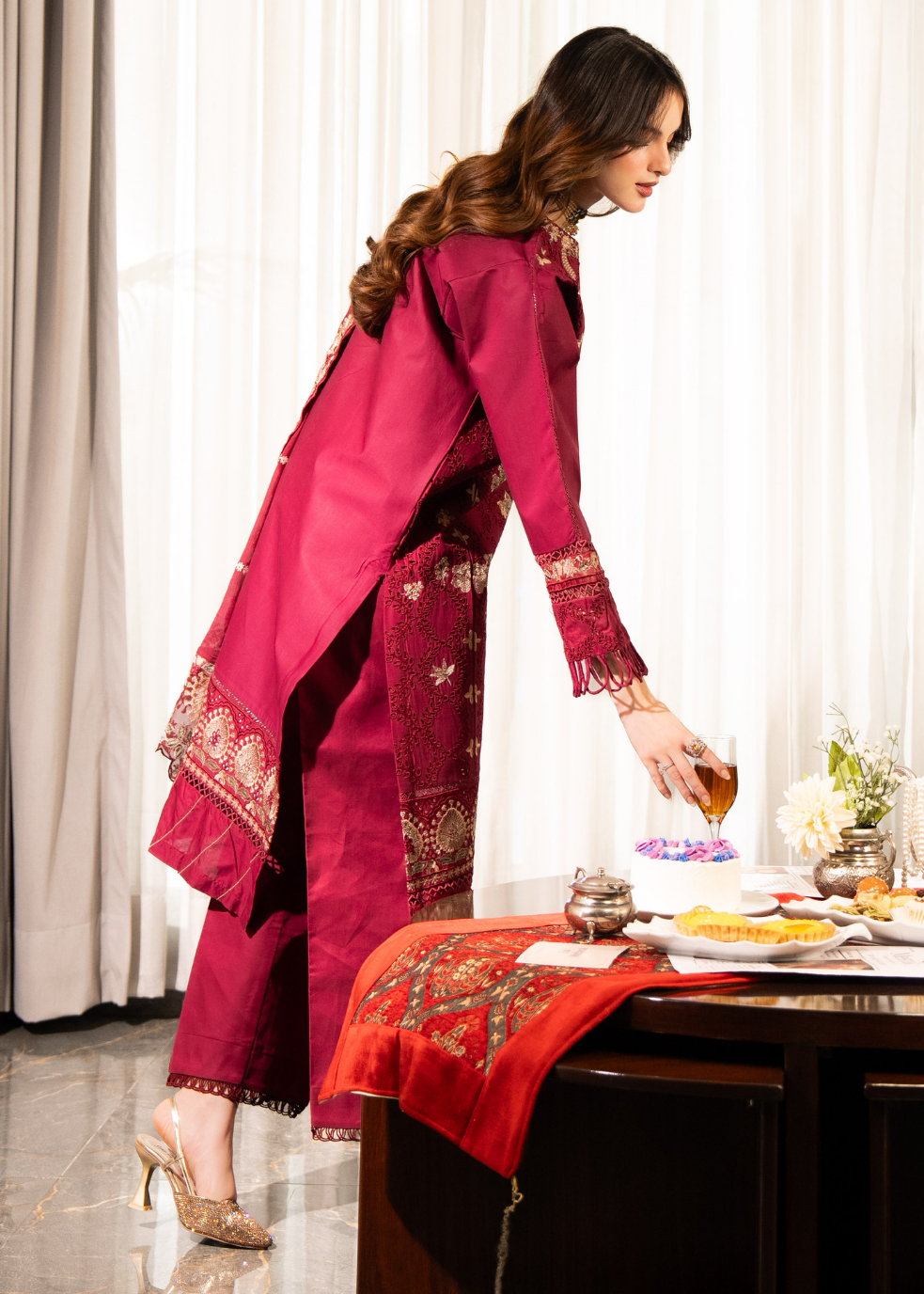 Blush - Embroidered Lawn