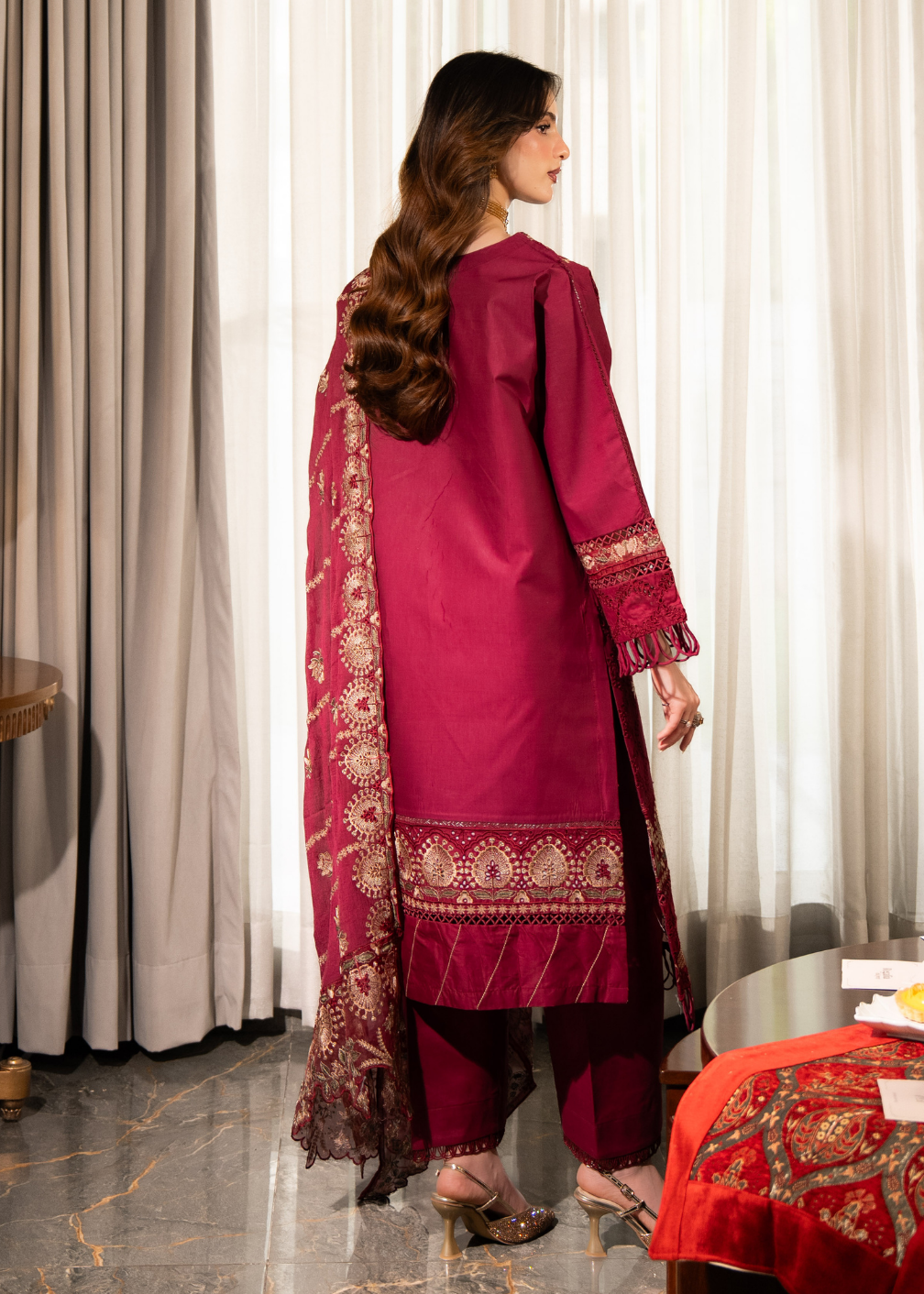Blush - Embroidered Lawn