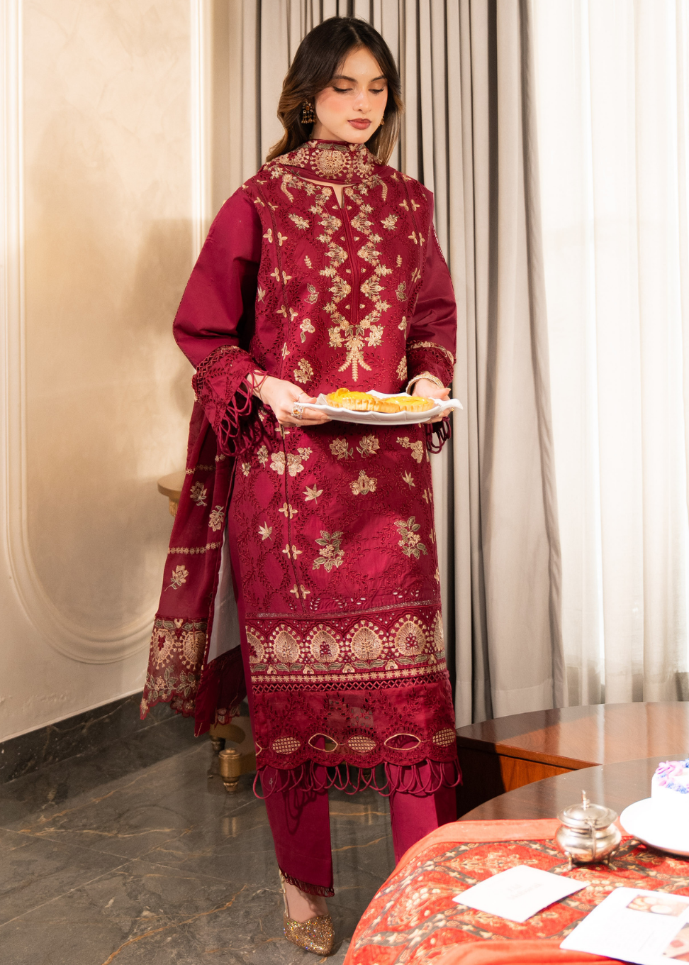 Blush - Embroidered Lawn