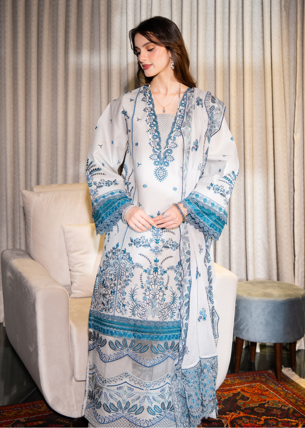 RAAHA -Embroidered Lawn