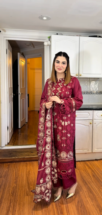 Blush - Embroidered Lawn